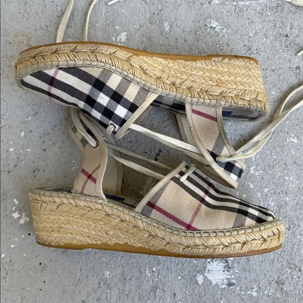 Burberry nova check canvas wedge espadrilles - Picture 2 of 9